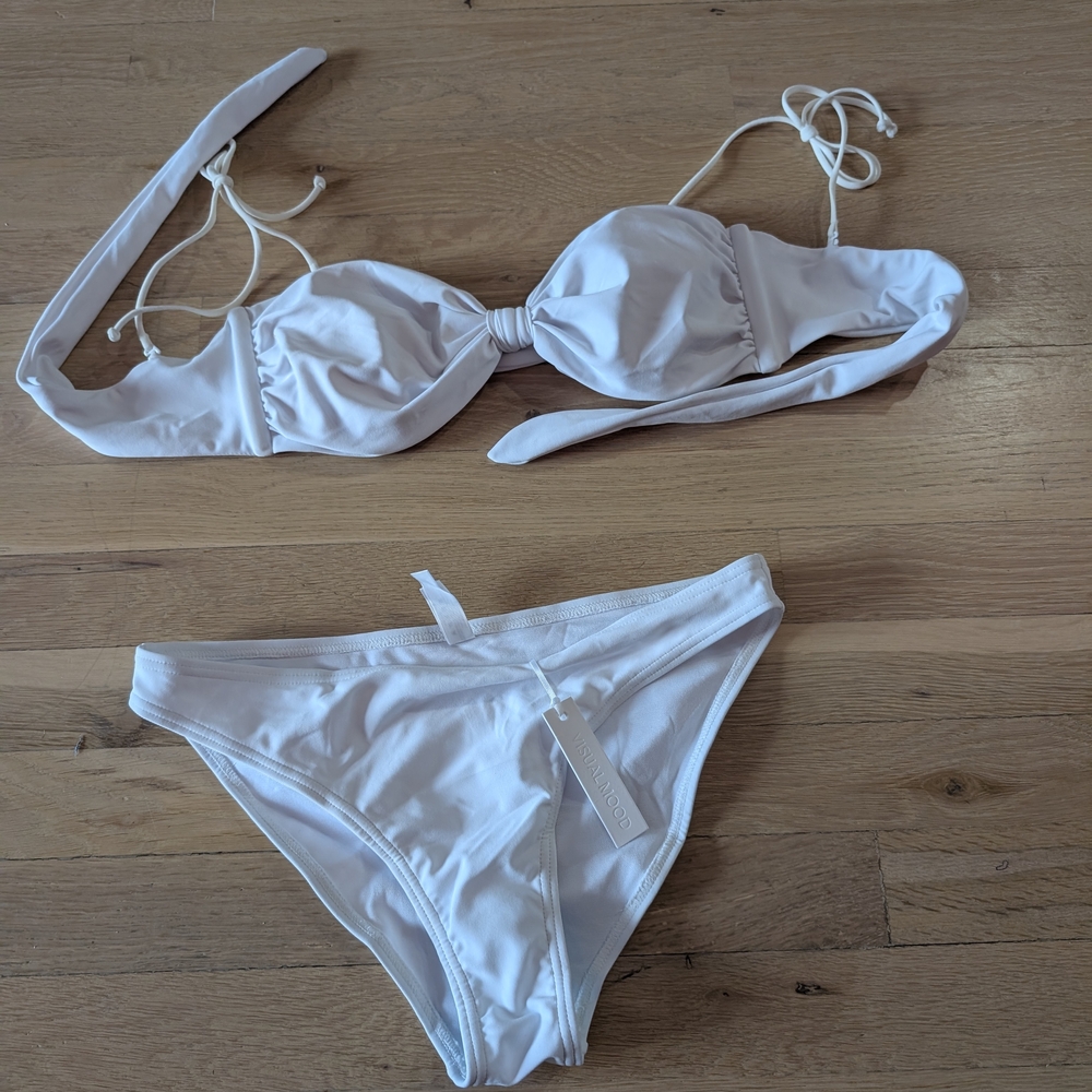 NWT White Bikini Set With Removable Straps